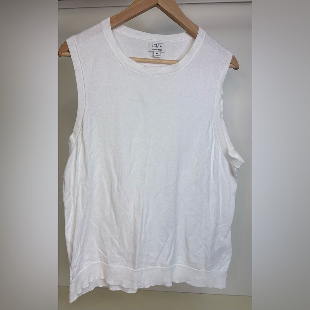 J. Crew Women's Classic White Knit Shell